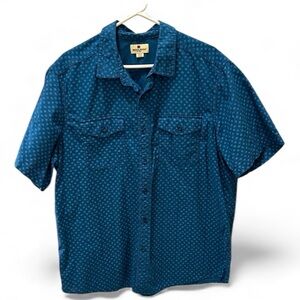 WOOLRICH men’s blue button down shirt size XL 100% cotton